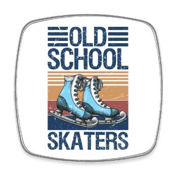 Old School Skaters Roller Skating Roller Derby - Viereckiger Kühlschrankmagnet - Weiß - Vorne