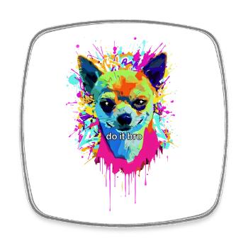 Chihuahua Pop Art Graffiti Dog - fais-le mec - Magnet carré - blanc - Devant