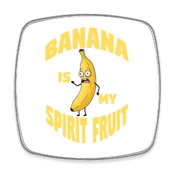 La banane est mon fruit spirituel - Magnet carré - blanc - Devant