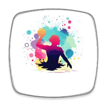 Water polo woman, water polo player, water polo sport - Square fridge magnet - white - Front