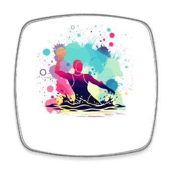 Water polo woman, water polo player, water polo sport - Square fridge magnet - white - Front