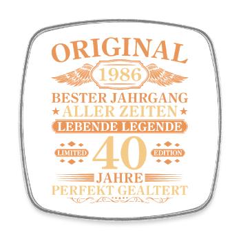 Millésime 1986 Parfaitement vieilli 40e anniversaire - Magnet carré - blanc - Devant