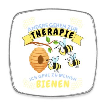 Lustiges Imker Design mit Bienen und Spruch - Viereckiger Kühlschrankmagnet - Weiß - Vorne