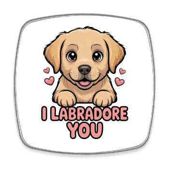 I Labrador You Cute Lab Cartoon - Square fridge magnet - white - Front