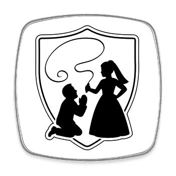Hochzeit Brautpaar Ehepaar Silhouette - Viereckiger Kühlschrankmagnet - Weiß - Vorne