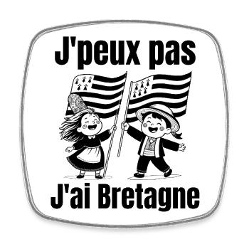 Brittany, I am a Breton, long live Brittany - Square fridge magnet - white - Front