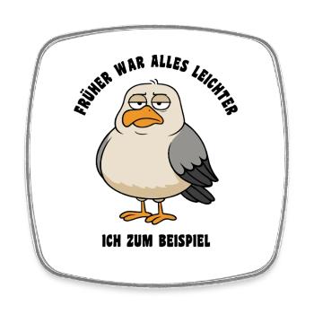 Things were easier in the old days - Seagull saying - Square fridge magnet - white - Front