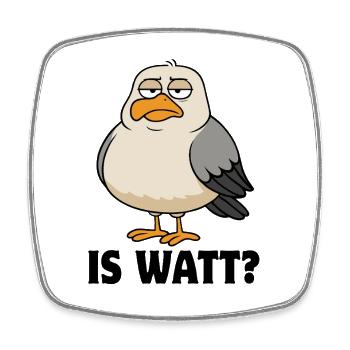 Möwe - Is Watt? - Nordsee - Geschenk - Viereckiger Kühlschrankmagnet - Weiß - Vorne