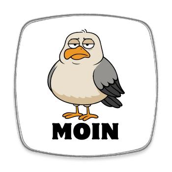 Seagull - Moin - North Sea - Gift - Square fridge magnet - white - Front