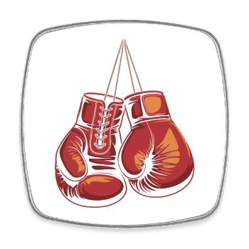 Rote Boxhandschuhe Illustration - Viereckiger Kühlschrankmagnet - Weiß - Vorne