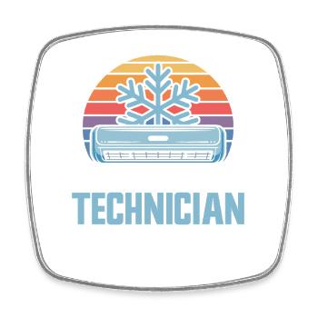 Technicien CVC Expert en climatisation rétro Professionnels du design - Magnet carré - blanc - Devant