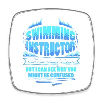 Swimming instructor - Square fridge magnet - white - Front