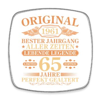 1961 Vintage parfaitement vieilli 65e anniversaire - Magnet carré - blanc - Devant