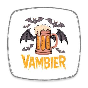 Vampire Beer Batten Motifs - Square fridge magnet - white - Front
