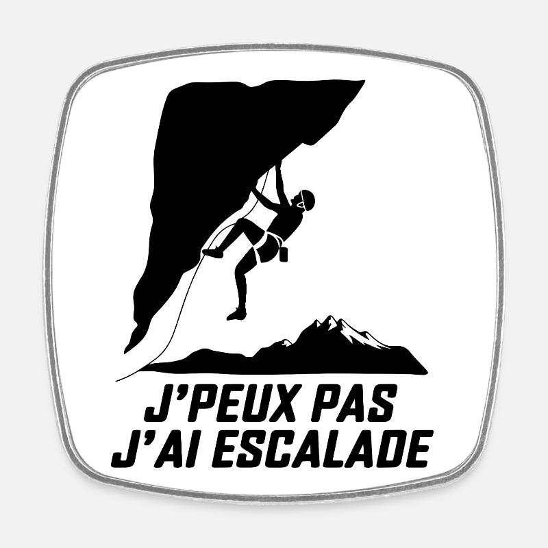 I can't I climbed - Square fridge magnet - white