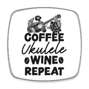 Hawaiian Ukulele Uke Coffee Wine - Viereckiger Kühlschrankmagnet - Weiß - Vorne