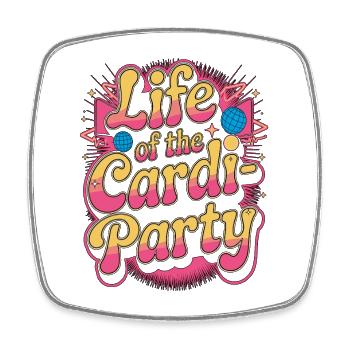 Cardiac Tech Life Of The Cardi-Party Cath Lab Tech - Viereckiger Kühlschrankmagnet - Weiß - Vorne