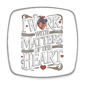 Cardiac Tech I Work With Matters Of Sonography - Viereckiger Kühlschrankmagnet - Weiß - Vorne