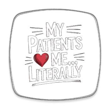Cardiac Tech My Patients Heart Me Cath Lab Tech - Viereckiger Kühlschrankmagnet - Weiß - Vorne