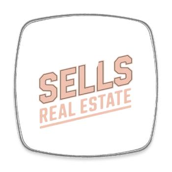 Cette fille vend de l’immobilier - Magnet carré - blanc - Devant