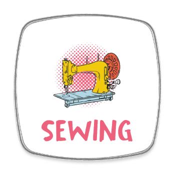 Only one girl loves sewing - Square fridge magnet - white - Front