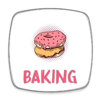 Juste une fille qui adore la pâtisserie - Magnet carré - blanc - Devant