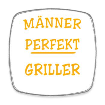 Griller Grilling - Square fridge magnet - white - Front