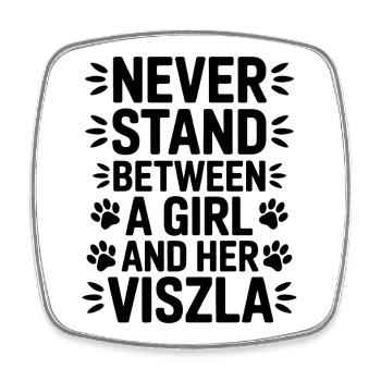 Vizsla Spruch Mädchen Lustiges Vizsla Geschenk - Viereckiger Kühlschrankmagnet - Weiß - Vorne