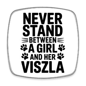 Vizsla Spruch Mädchen Lustiges Vizsla Geschenk - Viereckiger Kühlschrankmagnet - Weiß - Vorne
