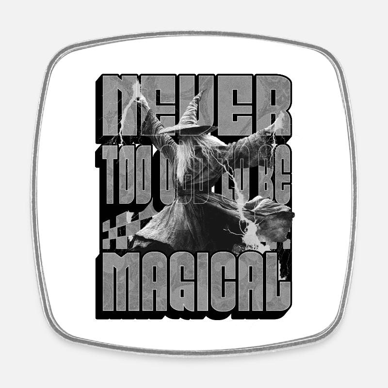 Sorcier Magique - Magnet carré - blanc