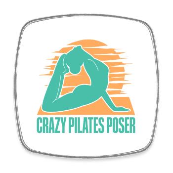 Yoga Pilates Fou Poser Yoga Drôle Yoga - Magnet carré - blanc - Devant