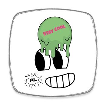 Stay Cool - Viereckiger Kühlschrankmagnet - Weiß - Vorne