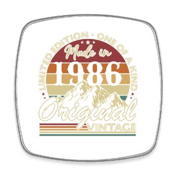 1986 Vintage Rétro Cadeau D'anniversaire - Magnet carré - blanc - Devant