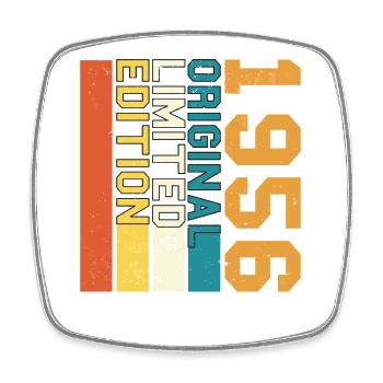 1956 Vintage Birthday Original Retro Gift 56 - Square fridge magnet - white - Front
