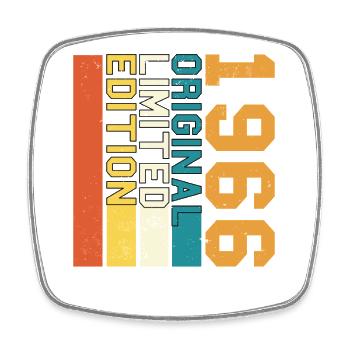 1966 Vintage Birthday Original Gift Retro 66 - Square fridge magnet - white - Front