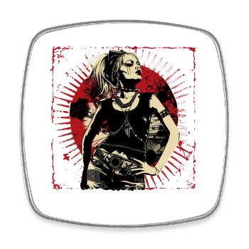 Femme rebelle dans le style grunge rock - Magnet carré - blanc - Devant