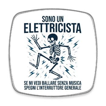 Homme drôle d’électricien, je suis électricien - Magnet carré - blanc - Devant
