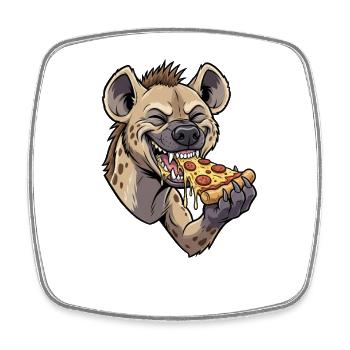 Cute Cartoon Pizza Lover Italian Food - Square fridge magnet - white - Front