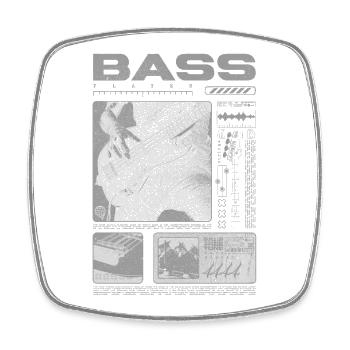 Bass Guitar Lover Bass Player Streetwear - Square fridge magnet - white - Front