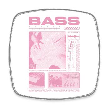 Bass Guitar Lover Bass Player Streetwear - Square fridge magnet - white - Front