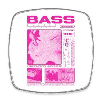 Bass Guitar Lover Bass Player Streetwear - Square fridge magnet - white - Front