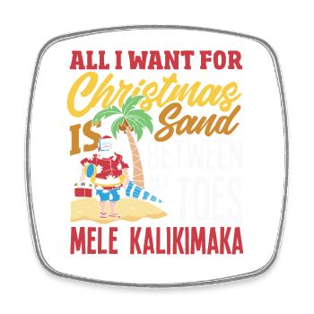 Noël hawaïen Mele Kalikimaka - Magnet carré - blanc - Devant