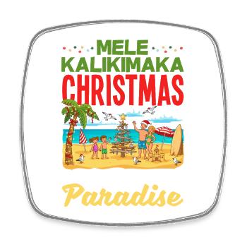 Mele Kalikimaka Hawaiianische Weihnacht - Viereckiger Kühlschrankmagnet - Weiß - Vorne