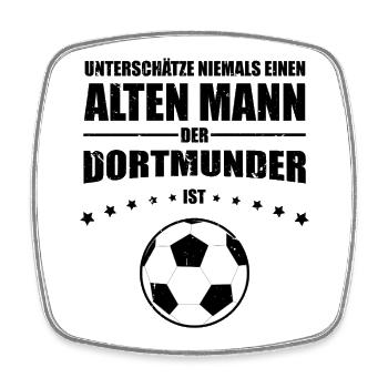 Alter Mann - Dortmunder | Retro Vintage Edition - Viereckiger Kühlschrankmagnet - Weiß - Vorne