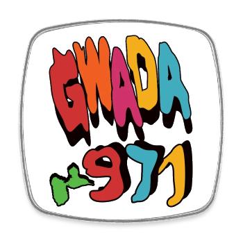 Gwada - Guadeloupe 971 Graffiti - Square fridge magnet - white - Front