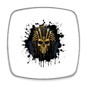 Golden Skull Pharaoh - Square fridge magnet - white - Front
