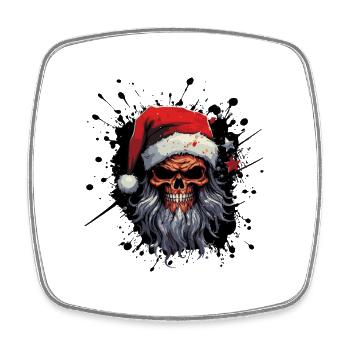 Santas Schädel Gothic Weihnacht - Viereckiger Kühlschrankmagnet - Weiß - Vorne