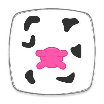 Cute Cartoon Cow Belly Pink Farm Animal Lazy Diy - Square fridge magnet - white - Front