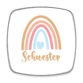 Schwester - Viereckiger Kühlschrankmagnet - Weiß - Vorne