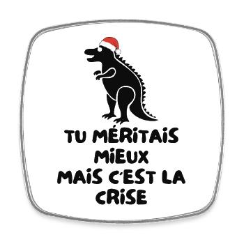 Christmas Crisis Humor Funny Phrase Gift Idea Christmas - Square fridge magnet - white - Front